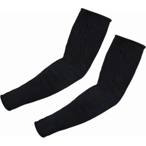 Manchette De Protection Contre Les Coupures - Fibres Polyéthylène Et Acier Inoxydable - Protection Des Avant-Bras - Taille Unique - Noir - Par 2 (1/4)