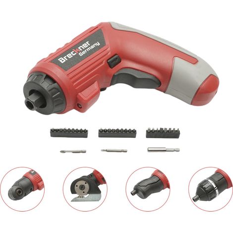 Avvitatore elettrico multifunzione 4 in 1 con batteria agli ioni di litio da 4,2 V, 1,5 Ah, LED, coppia di serraggio 6 Nm, punta da 1/4 di pollice, 33 pezzi Breckner Germany (1/5)