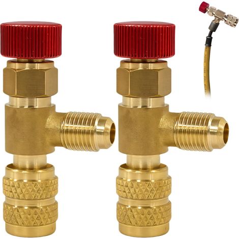 1 - Adaptateur De Valve - Soupape De Sécurité - Laiton Résistant À La Corrosion - Pour Climatisation Et Contrôle De Débit - Connexion Rapide 1/4-5/16 Pouces - Couleur Laiton (1/5)
