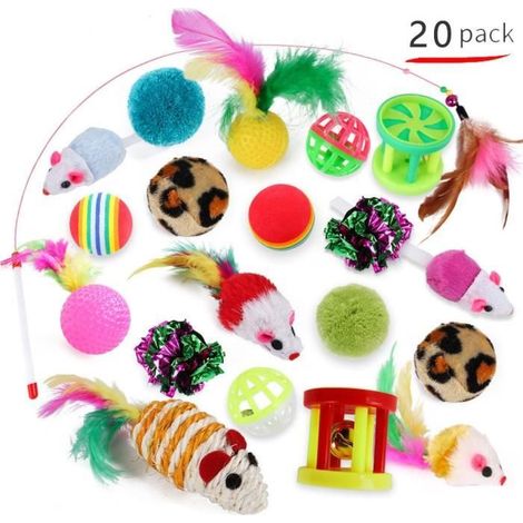 Lot de 20 jouets pour chat chatons (1/4)