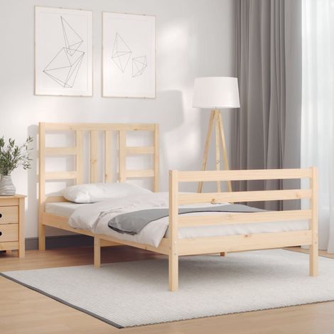 Bed Frame without Mattress Single Solid Wood Pine vidaXL (1/5)