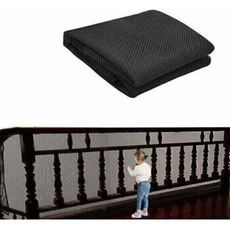Filet Securite Escalier - Filet Escalier Sécurité - Filet Escalier Sécurité Bebe,Filet Escalier Enfant,Filet de Sécurité pour Balcon,Filet de Protection Enfant - noir,79cmX300cm (1/4)