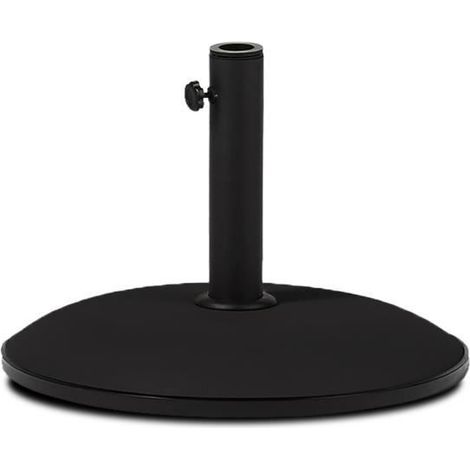 Pied de parasol, base de parasol en ciment coloris noir - Diamètre 41.5 x Hauteur 82 cm -JUANIO (1/3)