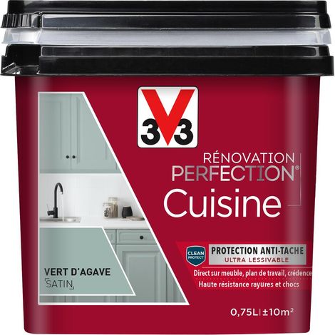 Peinture cuisine Rénovation perfection® V33 Vert d'agave satin 0,75L