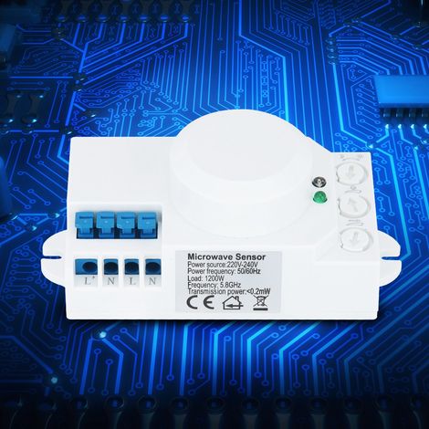 5,8-GHz-Mikrowellen-Radarsensor mit Bewegungsmelder und Lichtschalter (220–240 V Wechselstrom) (1/5)