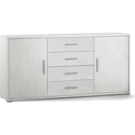 Mobile 2 Ante 4 Cassetti 174x84x41 cm Ossido Bianco (1/3)