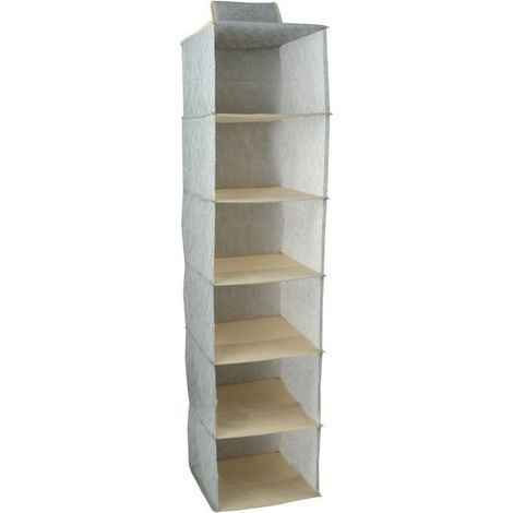 Armario ropa PP ventilado 6 compartimentos Gris y Beige MSV (1/2)
