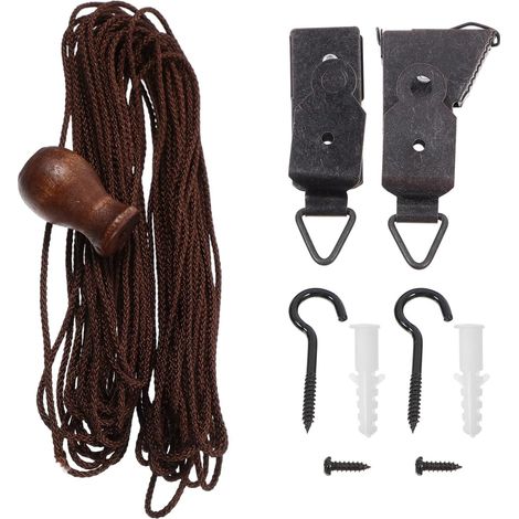 ​​ Kit de Cordon de Rideau: Accessoires en Bambou avec Vis Aveugles - Pour Réparation de Stores Enrouleurs et Rideaux à Domicile​​ (1/5)