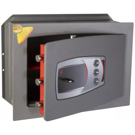 TECHNOMAX – Coffre-fort à emmurer à clé + combinaison 3 boutons, certifié EN 14450:18-S2, 5 pênes, 21 L, 34x46x20 cm