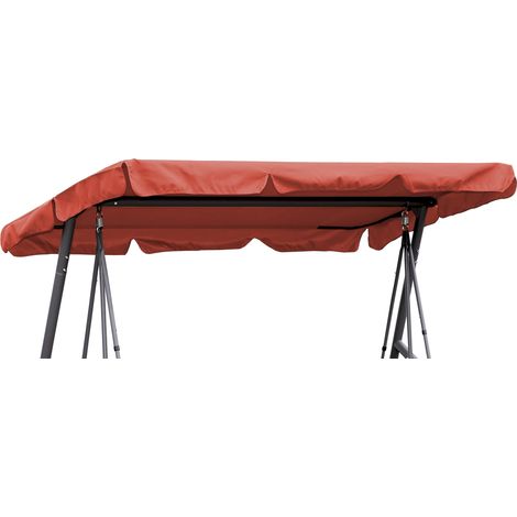 Hollywoodschaukel Dachbezug 200 x 145 cm Rotorange Wasserdicht  Universal Ersatzdach Gartenschaukel 3 Sitzer  UV 50 Schaukel Dach Ersatz Bezug