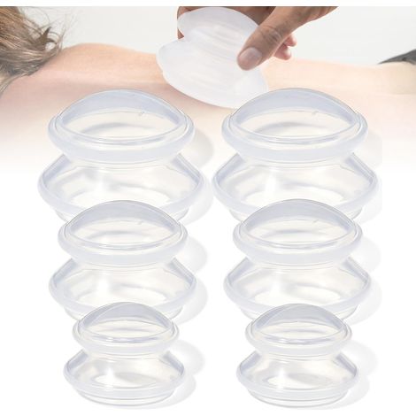 6 Pièces Ventouses de Massage en Silicone, Ventouses Silicone Anti-Cellulite, Têtes De Ventouses En Silicone, Ventouses Anti-Âge pour Massage Du Corps Entier, Diamètres Extérieurs 80mm, 60mm, 45mm (1/5)
