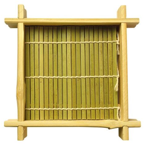 Vassoio per sushi in bambù 15x15 cm S