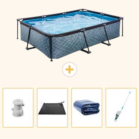 Exit-toys Piscine Exit Rectangulaire - Effet Pierre - 300x200x65 cm - 5-pièces S252 (1/5)