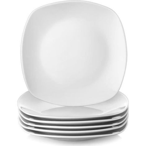 Malacasa Série ELISA, 6pcs Service Assiettes Dessert, Service de Table Céramique, Porcelaine Plat 7.5"/19192cm (1/4)