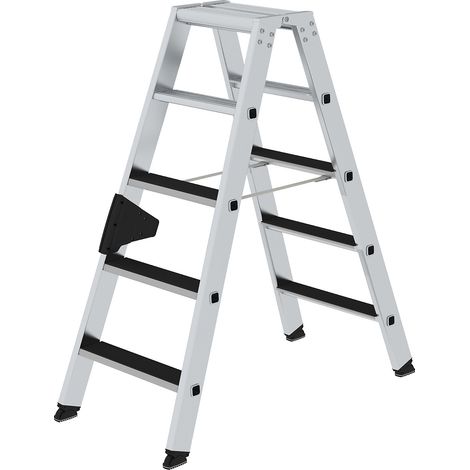 Günzburger Steigtechnik Escabeau à marches accessible des deux côtés avec clip-step 2 x 5 marches - 041605 (1/5)