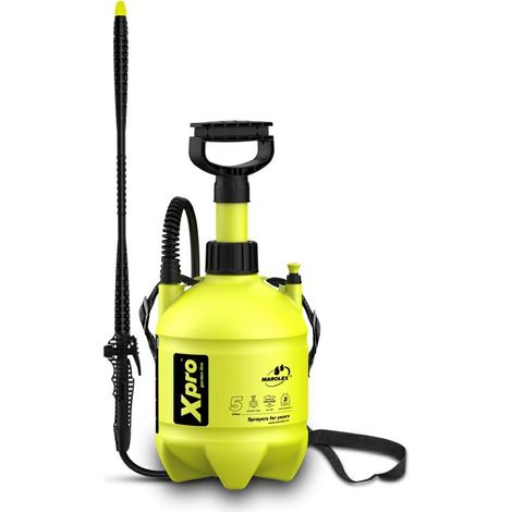 Marolex, XPRO 5, pulverizador profesional 5 litros, compacto, boquilla ajustable, bomba manual de alta presión, resistente a químicos, ideal para jardinería y limpieza