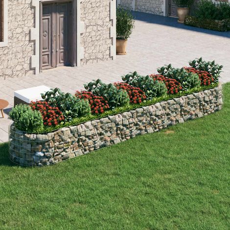 Lit surélevé à gabion-Jardinière en cage à pierre-Jardinière à gabion Fer galvanisé 500x100x50 cm (1/5)