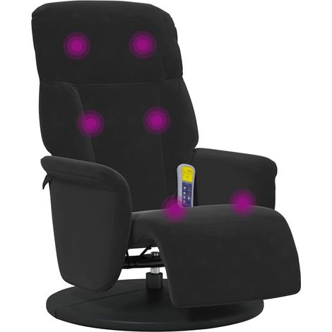 Massage Recliner Chair Black 91 x 71 x 105 cm Velvet vidaXL