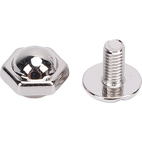 Lot de 50 rivets et goujons de 8 mm en alliage de zinc, vis à tête hexagonale fendue pour la maroquinerie et la décoration de vêtements, couleur argent. (1/5)