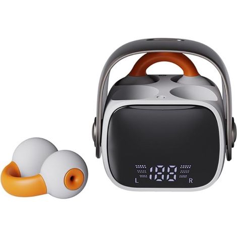 Bluetooth 5.3 Kopfhörer mit Knochenleitung, schmerzfreie kabellose Ohrhörer mit Ohrclip, Mini-Sportkopfhörer mit offenem Ohr, lange Akkulaufzeit (Weiß) (1/5)