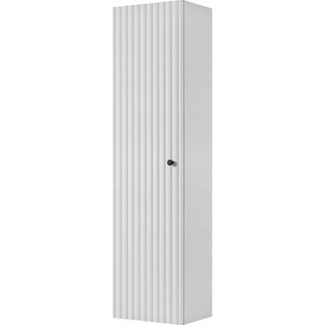 Meuble colonne suspendu de salle de bain BELLO blanc 35 × 136 cm (1/5)