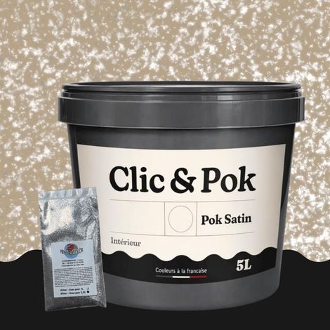 Peinture Effet Pailleté pour Murs & Plafonds - POK PAILLETTE - 5L - Noisette (1/4)
