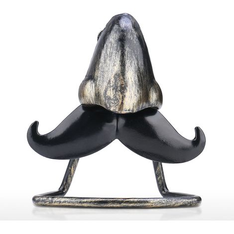 Soporte para gafas con forma de nariz y barba grandes, escultura de hierro, decoración de escritorio, regalo divertido para familiares y amigos. (1/5)
