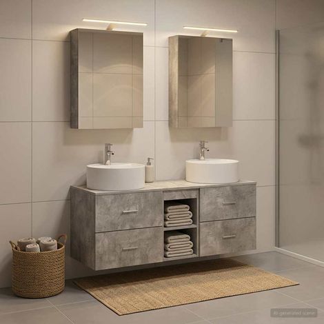 vidaXL Bathroom Furniture Set 5 pcs Concrete Grey (1/5)