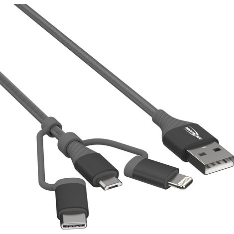 ANSMANN Câble de charge et données 3-en-1 120 cm (1 pce) (1/5)