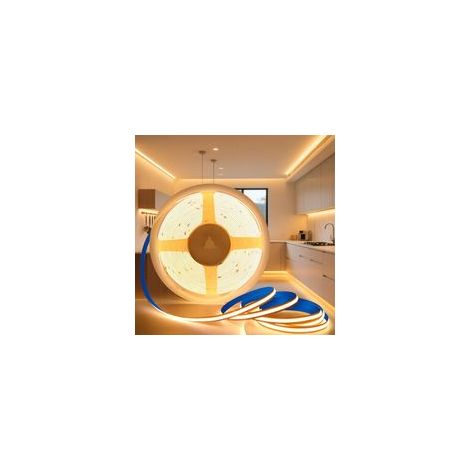 1 x 5 m COB-LED-Streifen, Warmweiß 3000 K, 8 mm Breite, 320 LEDs/m, CRI 90, kürzbar, für den Innenbereich (1/5)