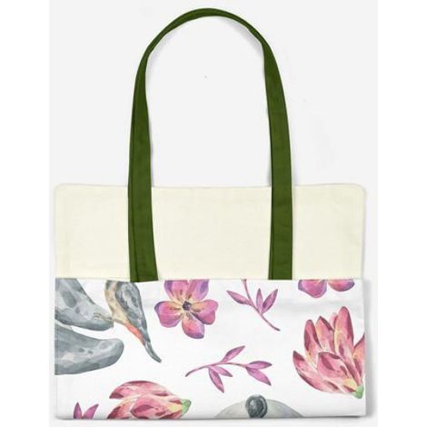 Sac shopping - tote bag - TRGCTBG104122 - Coton - Rose - Anses longues 30 cm (1/4)
