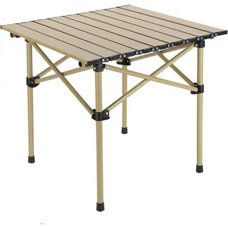 TRADE SHOP - Tavolo Pieghevole Da Esterno Portatile Da Campeggio Giardino Balcone Pic Nic Beige 632834 -