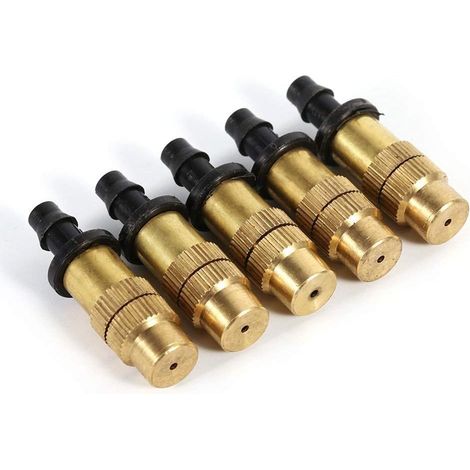 5Pcs Buse de Pulv¨¦risation r¨¦glable en Laiton Pulv¨¦risateurs syst¨¨Mes de Brouillard pour l'irrigation d'arrosage de Jardin (1/3)
