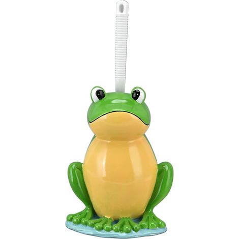 Ensemble de brosses de Toilette pour Animaux, Mignons Brosse de Toilette en résine en Forme de Grenouille, Brosse de Nettoyage de Salle de Bains avec Support, Ensemble de brosses de Toilette Debout (1/5)