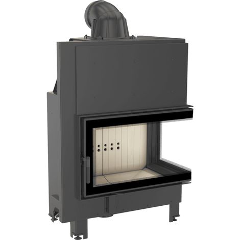 Kamineinsatz aus Stahl KRATKI MBO rechts 15 kW Ø 200 gebogenes Glas (1/5)