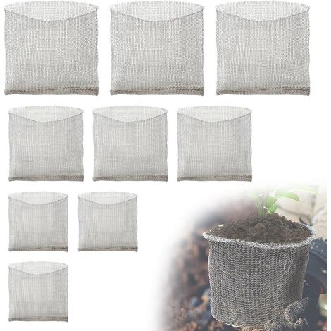 9 pièces Panier Anti Campagnol INOX Racines Plantes Sac Grilles d acier Inoxydable Contre Rongeurs Protection Filet Métallique (1/4)