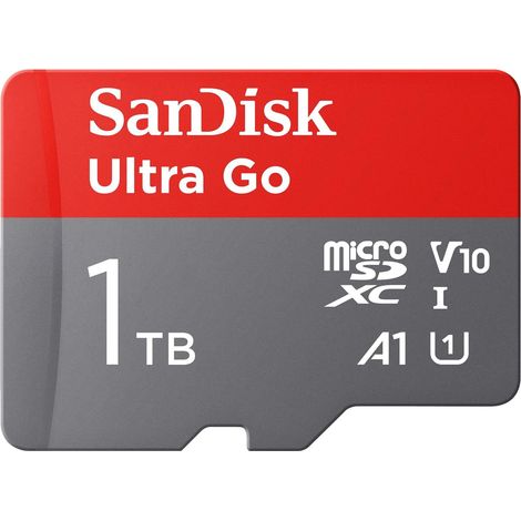 SanDisk 1 to Ultra Go microSDXC, Carte Micro SD + Adaptateur SD (pour Android Smartphone et Tablette, Video Full HDD, jusqu'à 150 Mo/s, UHS-I, La Performance A1, V10, Class 10, U1) pour Amazon (1/5)