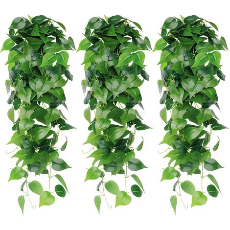 Lot de 3 plantes murales artificielles de 90 cm de long, plantes murales artificielles, décoration de mariage, lierre artificiel, convient pour la décoration murale, les chambres et la décoration inté