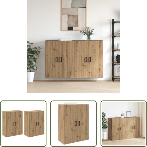 vidaXL Wandregal - Wandschrank 2 pcs Artisan-Eiche 69,5 x 34 x 90 cm Holzwerkstoff (1/5)