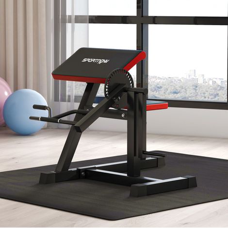 Máquina curl bíceps y tríceps con asiento regulable, 25 ángulos, cuero sintético negro OKWISH (1/5)