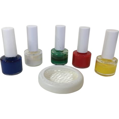 Marca regine – 5 flaconi di colore con retina fermaregina