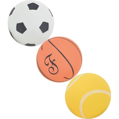 Set 3 palle sport in gomma per cani