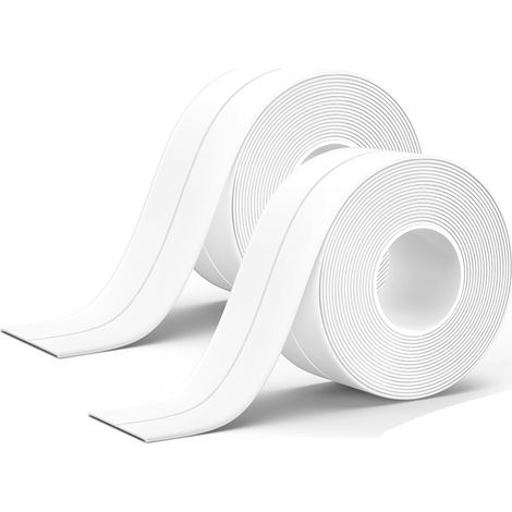 (320 3,8cm) Joint Silicone Salle De Bain Blanc, Ruban Auto-Adhésif Bande Etancheite Joint Baignoire Adapté à de Nombreuses Occasions pour Douche (1/4)