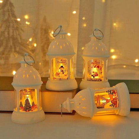 Illuminazione decorativa natalizia, luce notturna da scrivania, lanterna LED retrò, lampada a sospensione, 13,5 cm di altezza, 6,8 cm di diametro. (1/4)