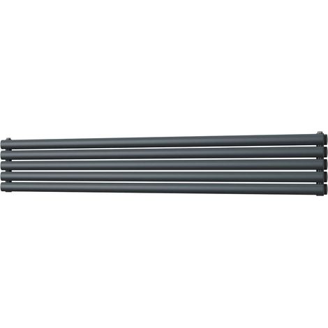 Omeara Axis - Anthracite Horizontal Radiator H290mm x W1800mm Double Panel