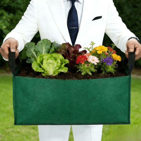 Grande capacité, sac de plantation pliable multifonctionnel avec poignée - Fait de tissu non tissé durable Vert (1/4)