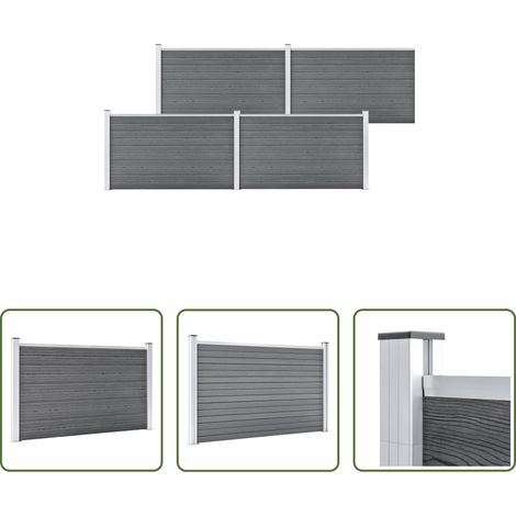WPC-Zaun - Gartenzaun WPC 699x106 cm Grau