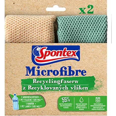 Paño de limpieza Spontex microfibra reciclada superabsorbente lavable (1/3)