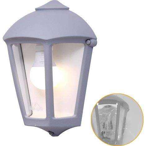 Wandleuchte fabio 1xe27 ip55 l.21xb.11,5xh.29cm grau harz