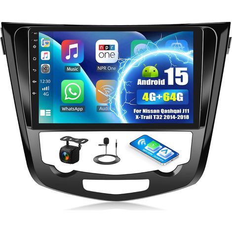 Autoradio pour Qashqai J11 X-Trail T32 2014-2018 écran Tactile 10,1 Pouces, 4 Go + 64 Go, GPS WiFi Bluetooth FM/RDS Caméra de Recul SWC EQ, Plug (1/5)